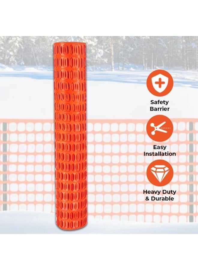 AL ARQAM Orange Plastic Safety Barrier Mesh – Heavy Duty Construction Warning Fence, Temporary Crowd Control Net, Road Work Safety Mesh for Indoor & Outdoor Use - Image 2