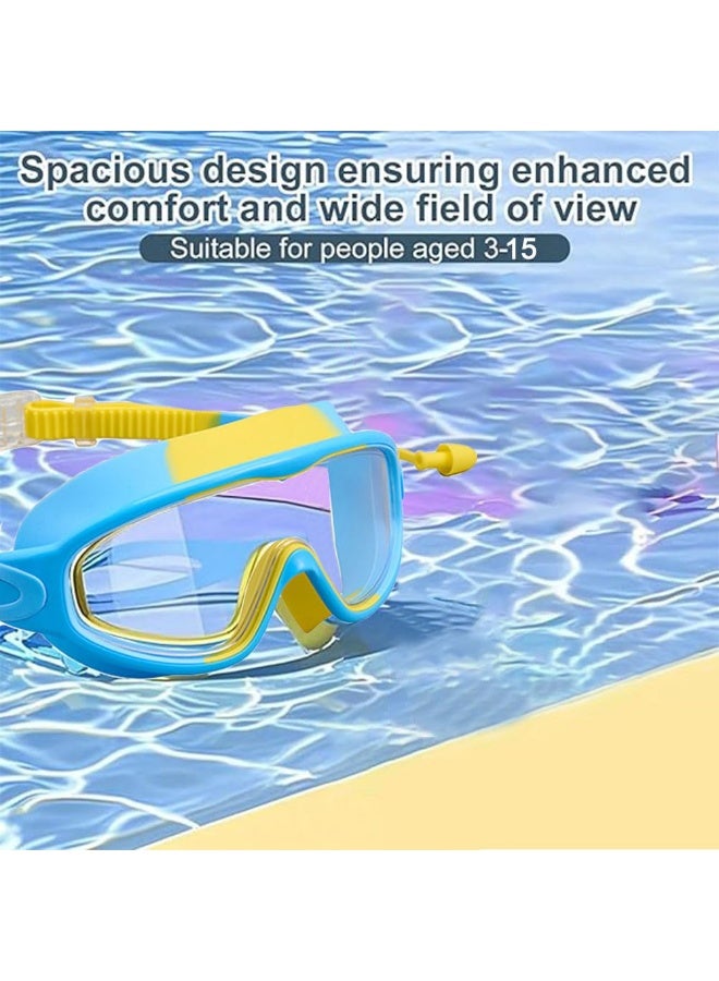 Kids Swim Goggles Ages 3-15 with Earplugs | Large Frame Anti-Fog & UV Protection Swimming Goggles for Boys Girls & Toddlers | Soft Silicone Seal for Comfort - Image 5