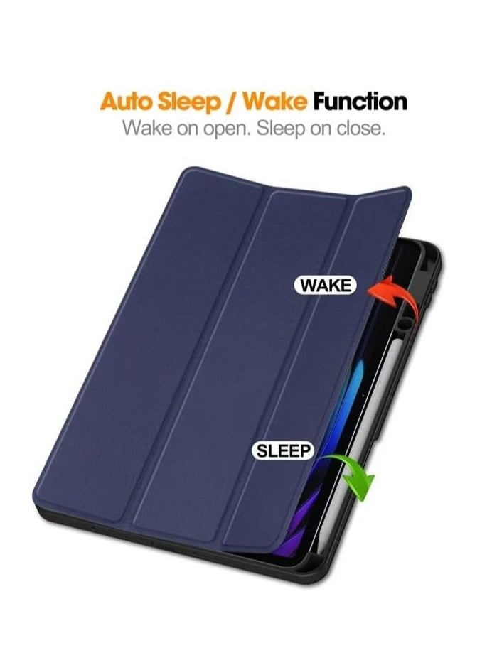 MIGOFAST Xiaomi Pad 7 / Xiaomi Pad 7 Pro, Smart Cover with Pencil Holder and Soft Baby Skin Silicone Back and Full Body Protection, Auto Wake/Sleep Cover For Mi Pad 7 /Mi Pad 7 Pro Dark Blue - Image 3
