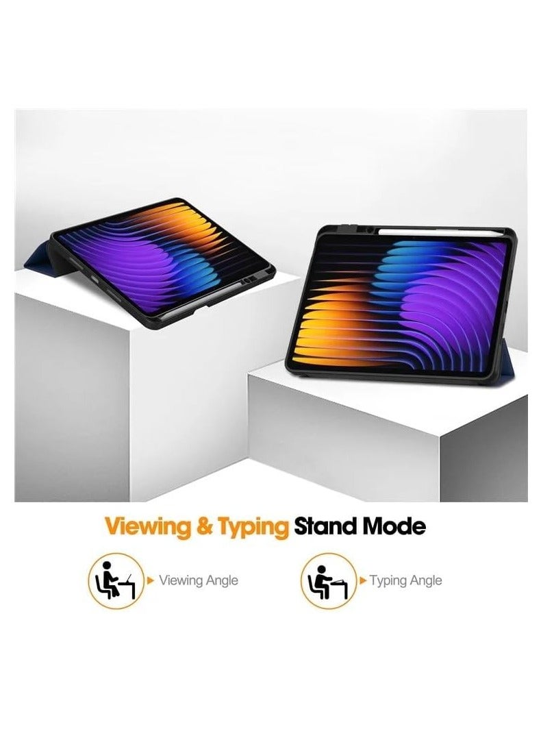 MIGOFAST Xiaomi Pad 7 / Xiaomi Pad 7 Pro, Smart Cover with Pencil Holder and Soft Baby Skin Silicone Back and Full Body Protection, Auto Wake/Sleep Cover For Mi Pad 7 /Mi Pad 7 Pro Dark Blue - Image 5