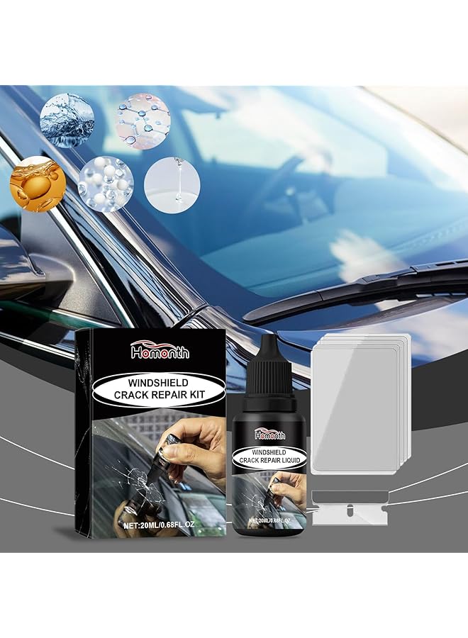 KASTWAVE Windshield Crack Repair Kit, Quick Fix Car Windshield Repair For Chips & Cracks, Weather Resistant Glass Repair Solution (20Ml) - Image 2