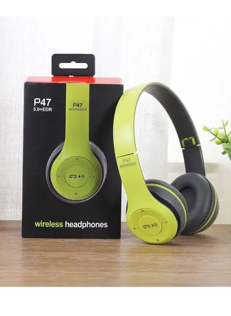 P47 Wireless Headphones, P47 Bluetooth Foldable Headset With Microphone Support FM Radio TF For PC TV Smart Phones & Tablets Wireless Headset With Mic - Image 2