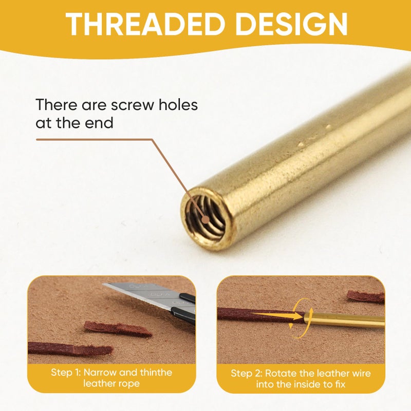 ALLCLEAN 2Pcs Brass Sewing Leather Needles - Manual Lacing Threading Tool for Hand Stitching - Long Jumbo Lacing Needles - Image 4
