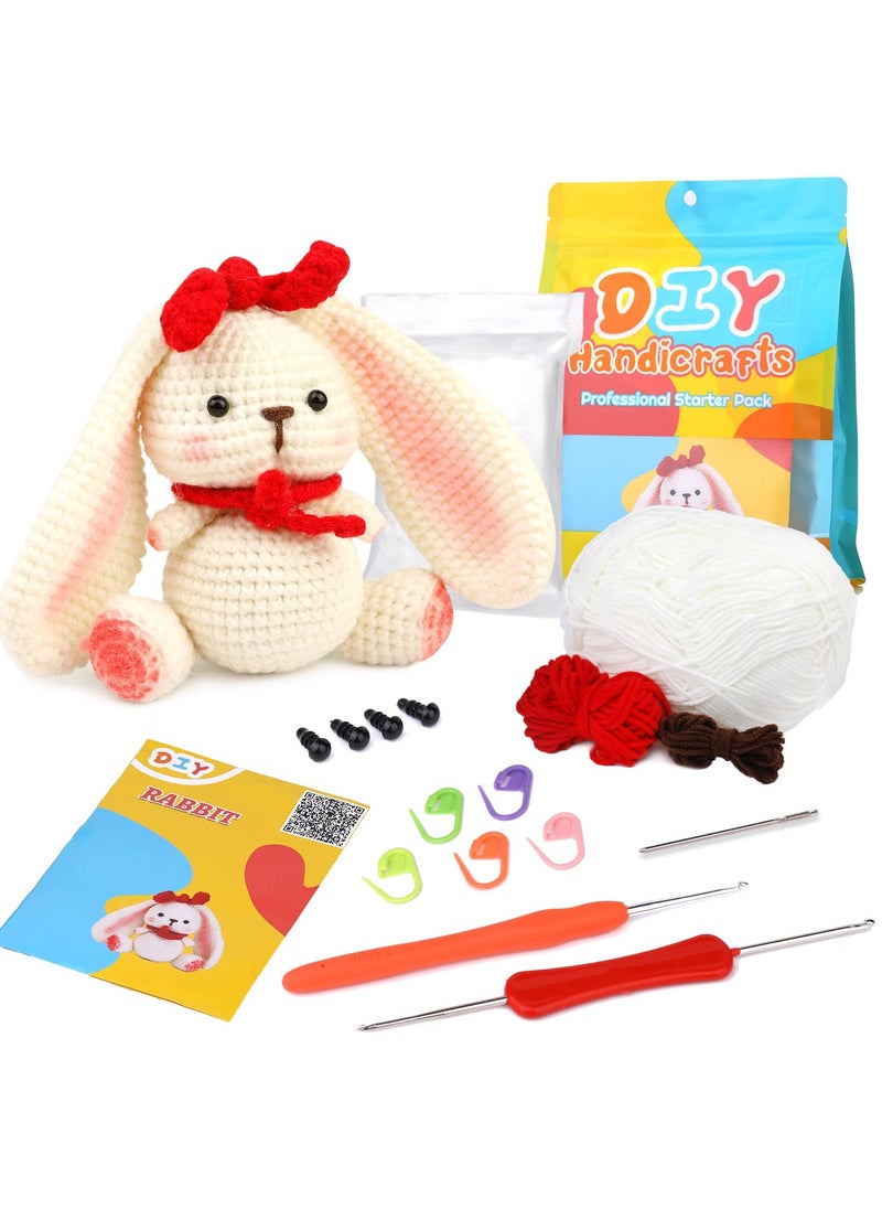 Beginners Crochet Kit with Easy Peasy Yarn, Complete DIY Crochet Animal Kit with Step-by-Step Instructions Video for Craft Art, Rabbit - pzsku/Z2613294D681FB2ED9F36Z/45/_/1702622689/128c60c3-df23-4e6d-bf5f-8403b4569abd