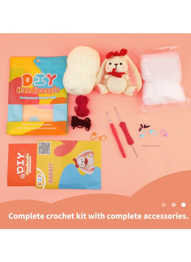 Beginners Crochet Kit with Easy Peasy Yarn, Complete DIY Crochet Animal Kit with Step-by-Step Instructions Video for Craft Art, Rabbit - pzsku/Z2613294D681FB2ED9F36Z/45/_/1702622690/9d06e3d3-40e6-41f1-b362-aee78319de41