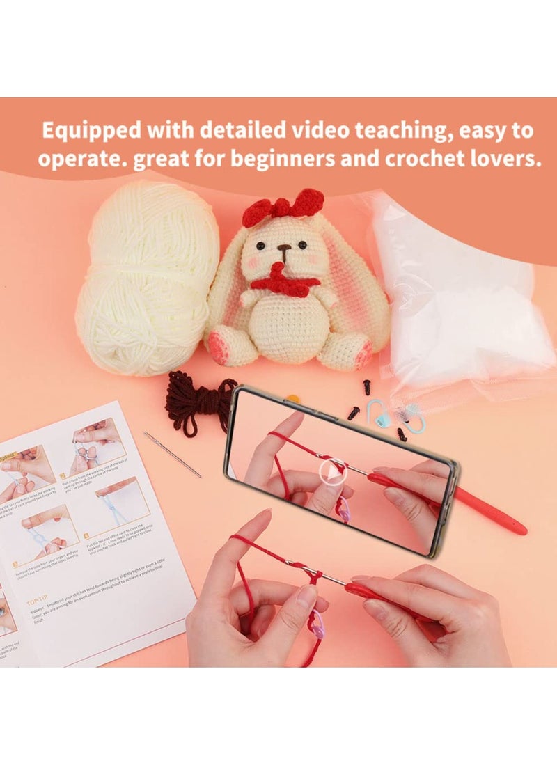 Beginners Crochet Kit with Easy Peasy Yarn, Complete DIY Crochet Animal Kit with Step-by-Step Instructions Video for Craft Art, Rabbit - pzsku/Z2613294D681FB2ED9F36Z/45/_/1702622691/e98d30de-bfdc-419a-946d-475f8e66fa0f