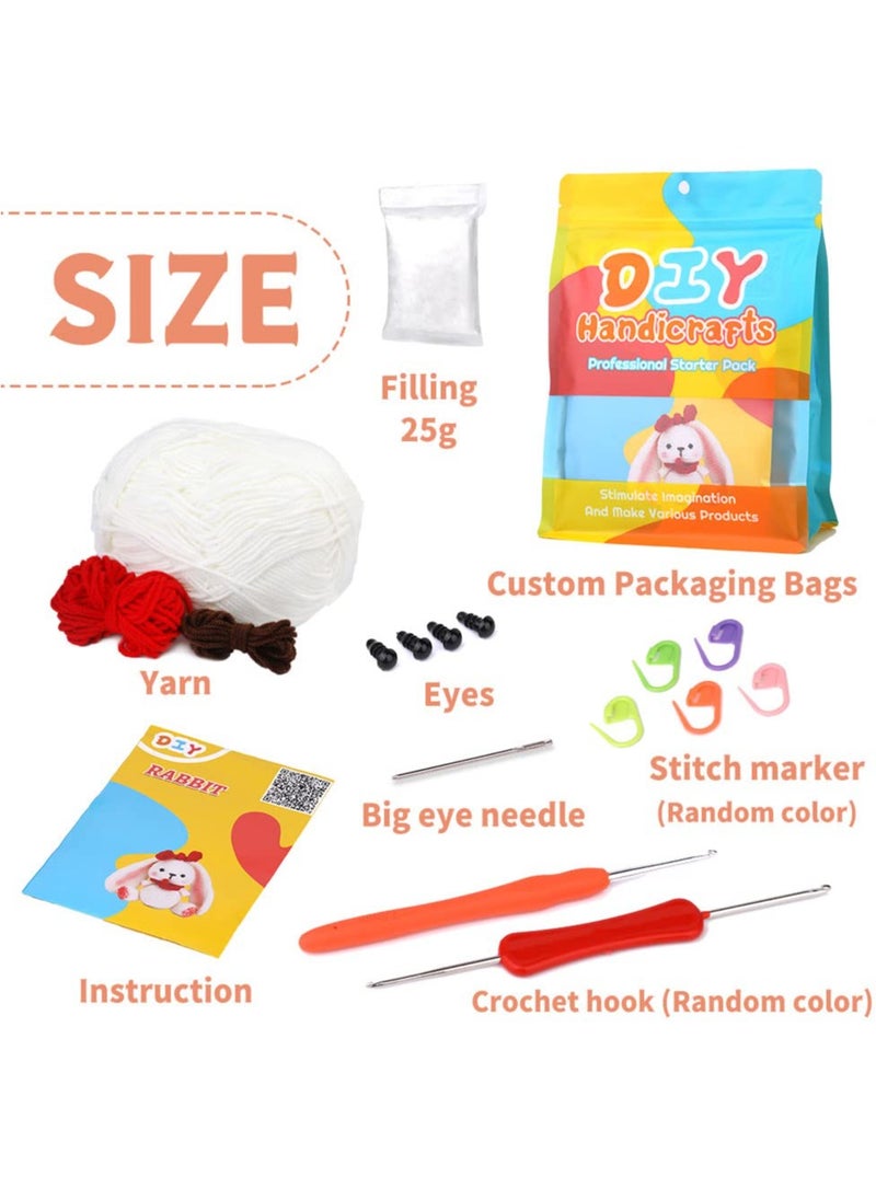 Beginners Crochet Kit with Easy Peasy Yarn, Complete DIY Crochet Animal Kit with Step-by-Step Instructions Video for Craft Art, Rabbit - pzsku/Z2613294D681FB2ED9F36Z/45/_/1702622692/fb691218-f68a-49a0-8768-513540689305