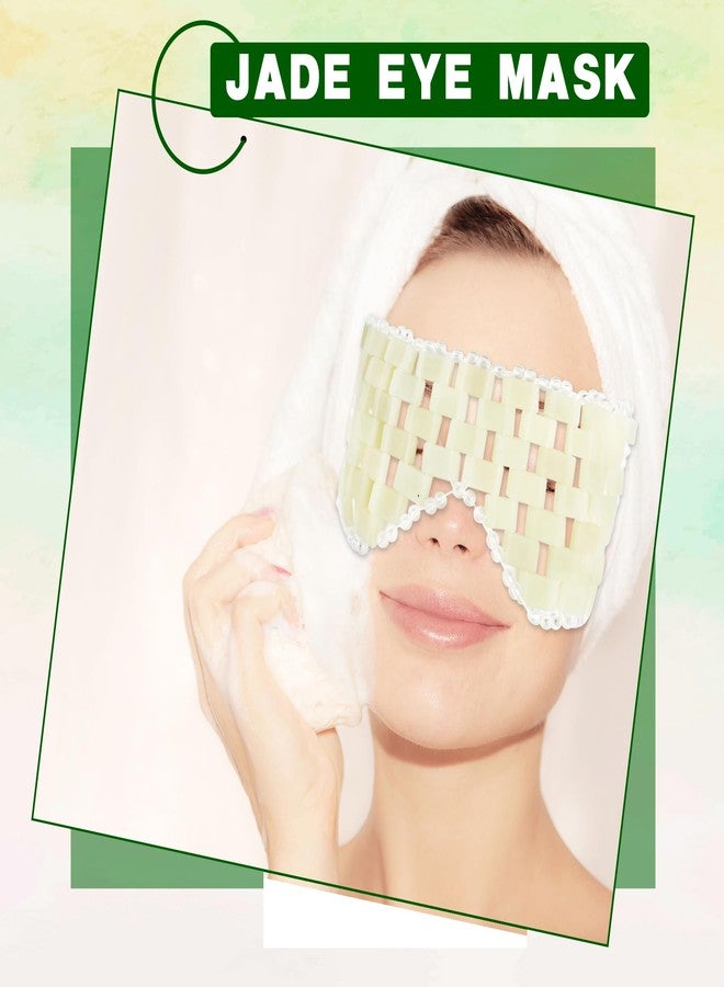 Flahard 3 Pcs Jade Eye Mask Green Jade Stone Eye Mask for Facials Cooling Mask for Alleviate Puffiness Face Facial Eyes Sleeping Mask Relief Eye Cover, 3 Sizes - Image 4
