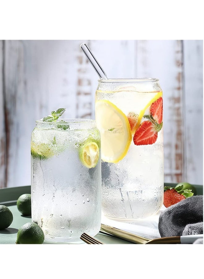 JOMILA Glass Cans Can Shaped Glass Glass Cups Transparent Water Cup Juice Drink Cup Drinking Cups with Bamboo Lid Straw for Water and Mixed Drink for Any Drink and Any Occasion ( 16oz ) - Image 5