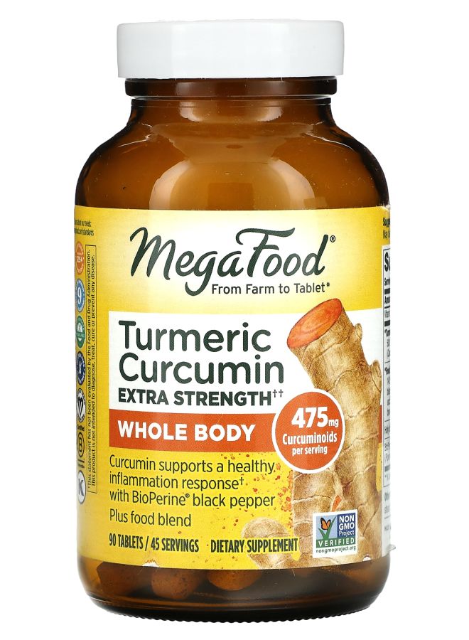 MegaFood Turmeric Curcumin Extra Strength 90 Tablets