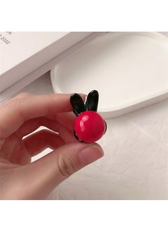 2023 Cute Red Bunny Hair Clip 2862 black rabbit red beads