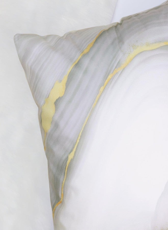 Bonhause Grey Gold Marble Throw Pillow Covers 18 x 18 Inch Modern Abstract Marble Texture Decorative Pillows Case Soft Velvet Cushion Covers for Couch Sofa Bed Home Decor Set of 4 - Image 4
