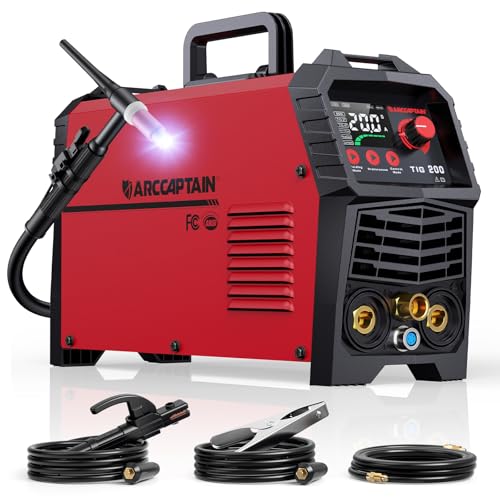 ARCCAPTAIN TIG Welder 200A, High Frequency 110v/220v Dual Voltage TIG/Stick/Arc 2 in 1 Welder LED Digital Display Welding Machine with 2T/4T Function and Tungsten Electrode - Image 1