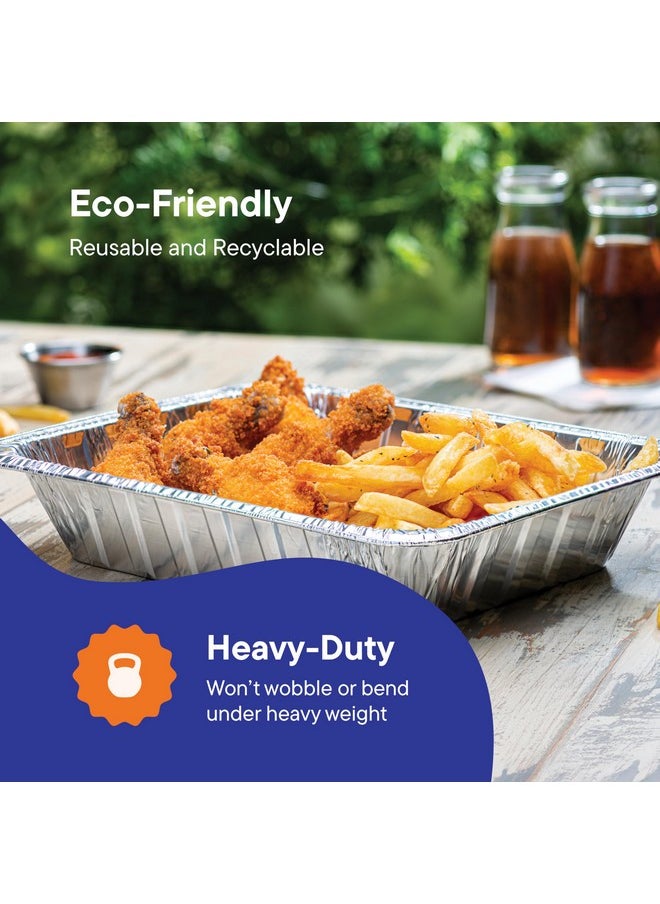Stack Man Aluminum Pans 9x13 Disposable Aluminum Foil Pans with Lids [25-Sets] Large Baking Pan Trays - Heavy Duty Tin Tray & Lid - Half Size Chafing Dishes for Roasting, Cooking, Heating or Steam  - Image 5