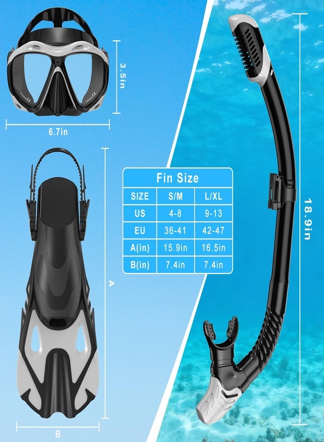 Jwintee Snorkeling Gear for Adults, Mask Fin Snorkel Set, Dry Top Snorkel - Image 5