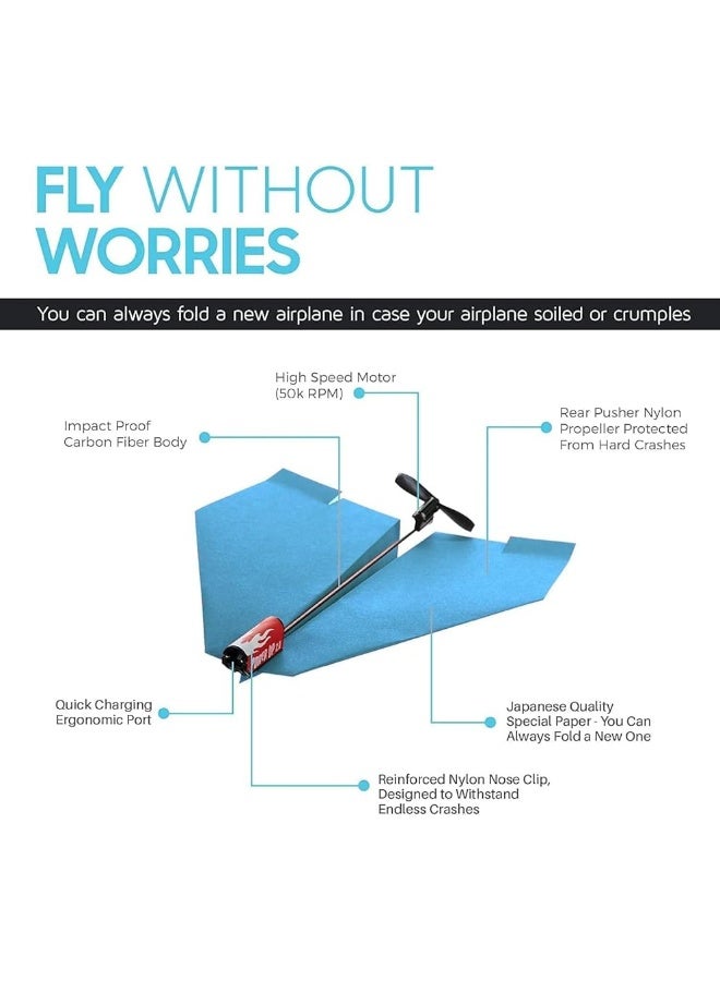 PowerUp POWERUP 2.0 New Paper Airplane Conversion Kit | Electric Motor for DIY Paper Planes | Fly Longer and Farther | Perfect for Kids & Adults | Ready to Use Aeroplane Engine Kits  - Image 2