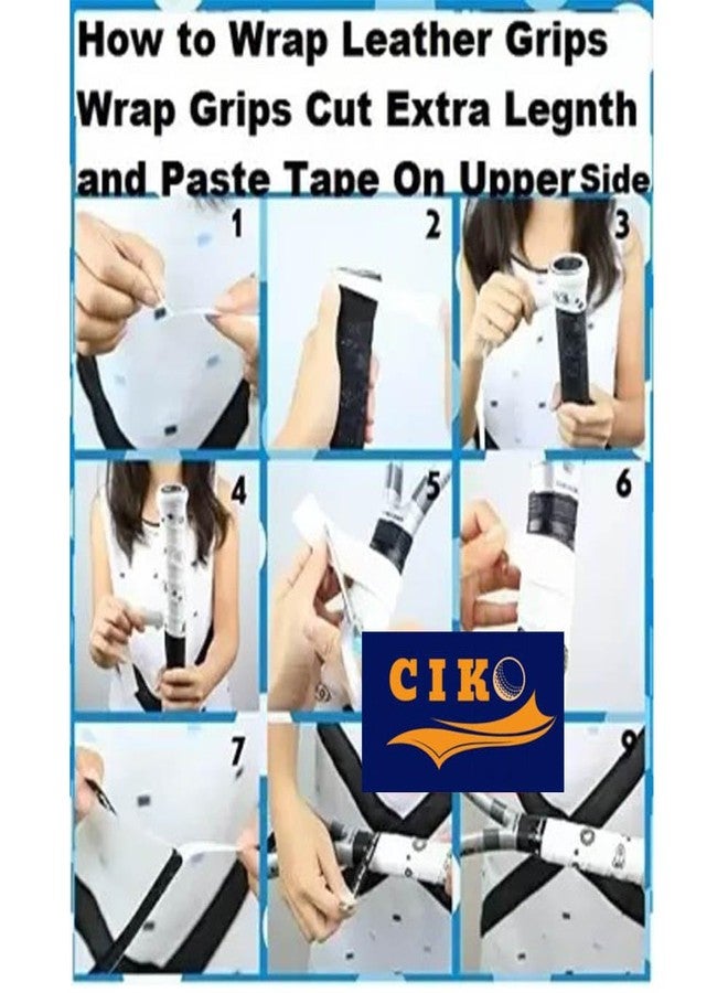 Ciko مقبض جلدي لمضارب تنس الريشة والتنس من سيكو، زوج واحد مع شريط لاصق ذاتي (بني مطفي) - Image 4