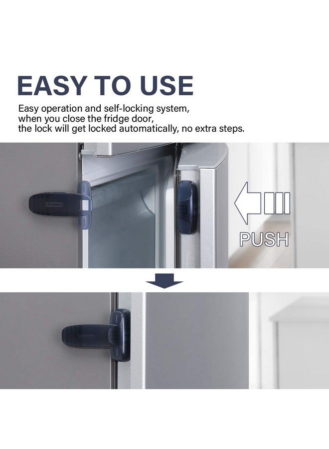 EUDEMON Home Refrigerator Fridge Freezer Door Lock Latch Catch Toddler Kids Child Baby Safety Lock Easy to Install no Tools Need or Drill (Grey，1 Pack) - Image 4