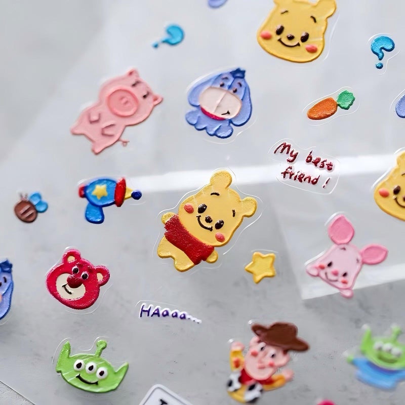 Dedyel Funny Cartoon Nail Stickers Fun Bears Cute Cartoon Bear Self-Adhesive Nail Stickers for Women Girls Kids Nail Art Decoration - Image 5