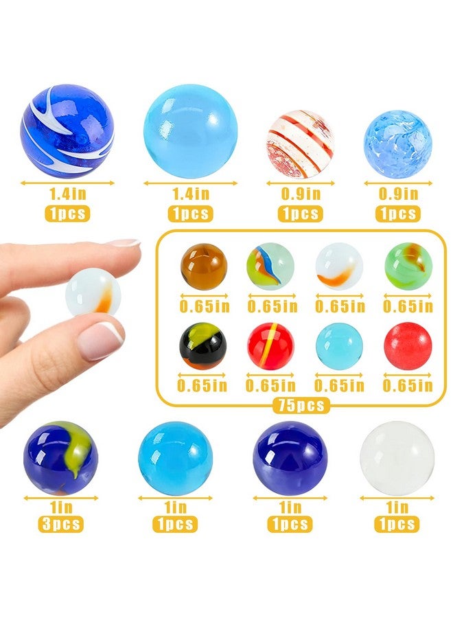 شيندل 85 قطعة من الرخام الزجاجي السائبة كرات زجاجية ملونة للأطفال كوكب الرخام أحجام متنوعة للرخام تشغيل حفلة لصالح ديكور المنزل - Image 2