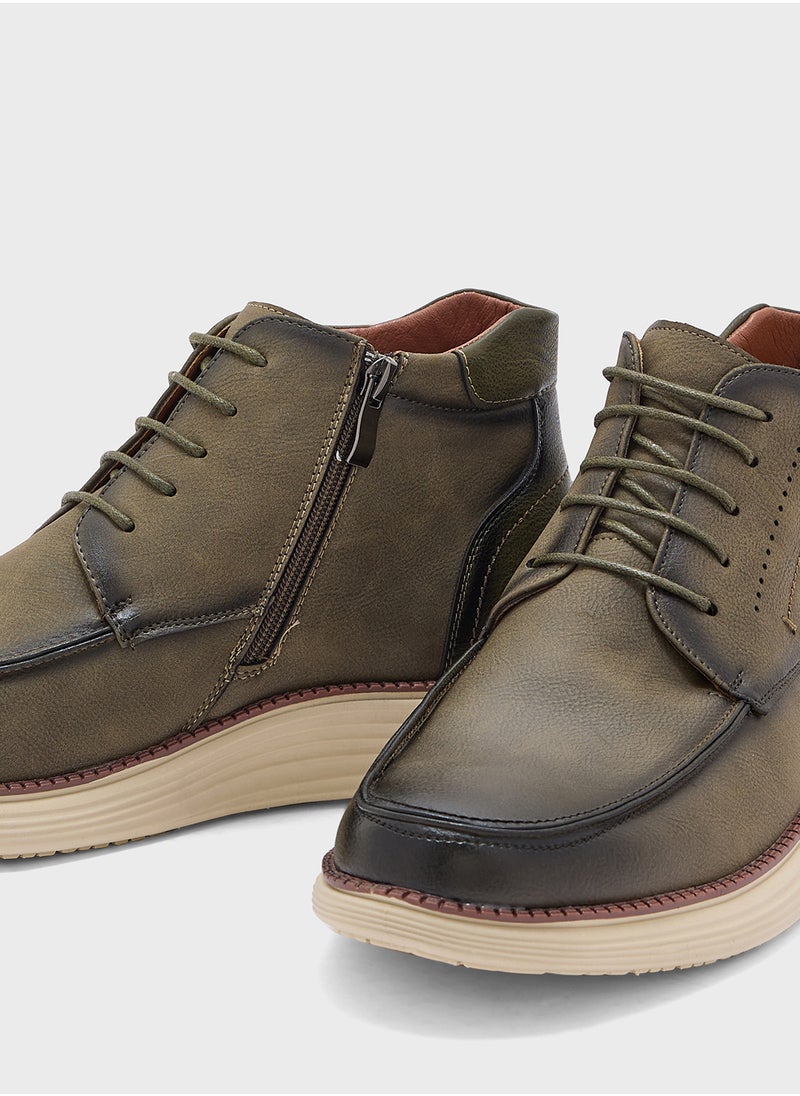 Robert Wood - Light Weight Casual Moc Toe Boots - Image 1