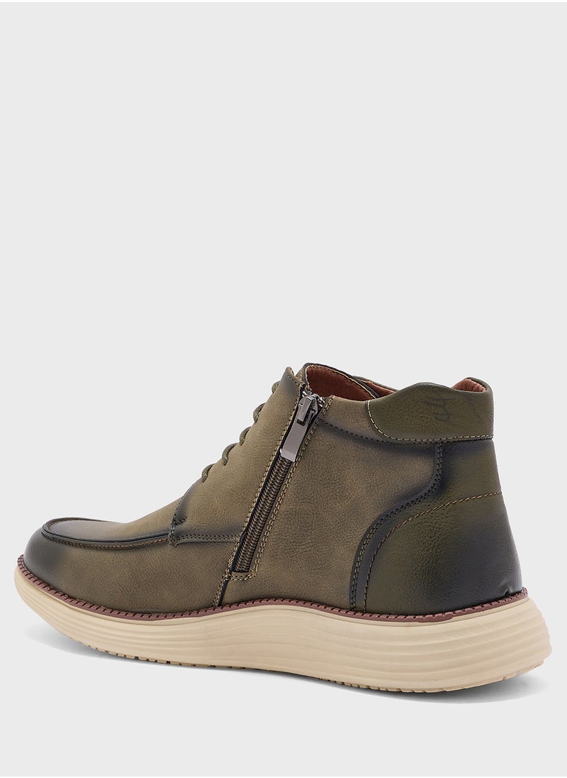 Robert Wood - Light Weight Casual Moc Toe Boots - Image 1