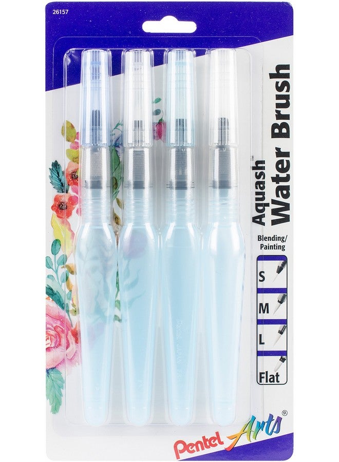 بنتل فرشاة مائية Pentel Arts Aquash ذات أطراف متنوعة، عبوة من 4 قطع (FRHBP4M) - Image 1