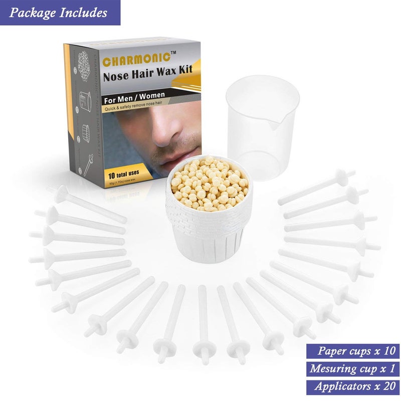 Charmonic Nose Wax Kit for Men and Women, Nose Hair Removal Wax for Charmonic (50 grams / 10 times usage count) - Image 4