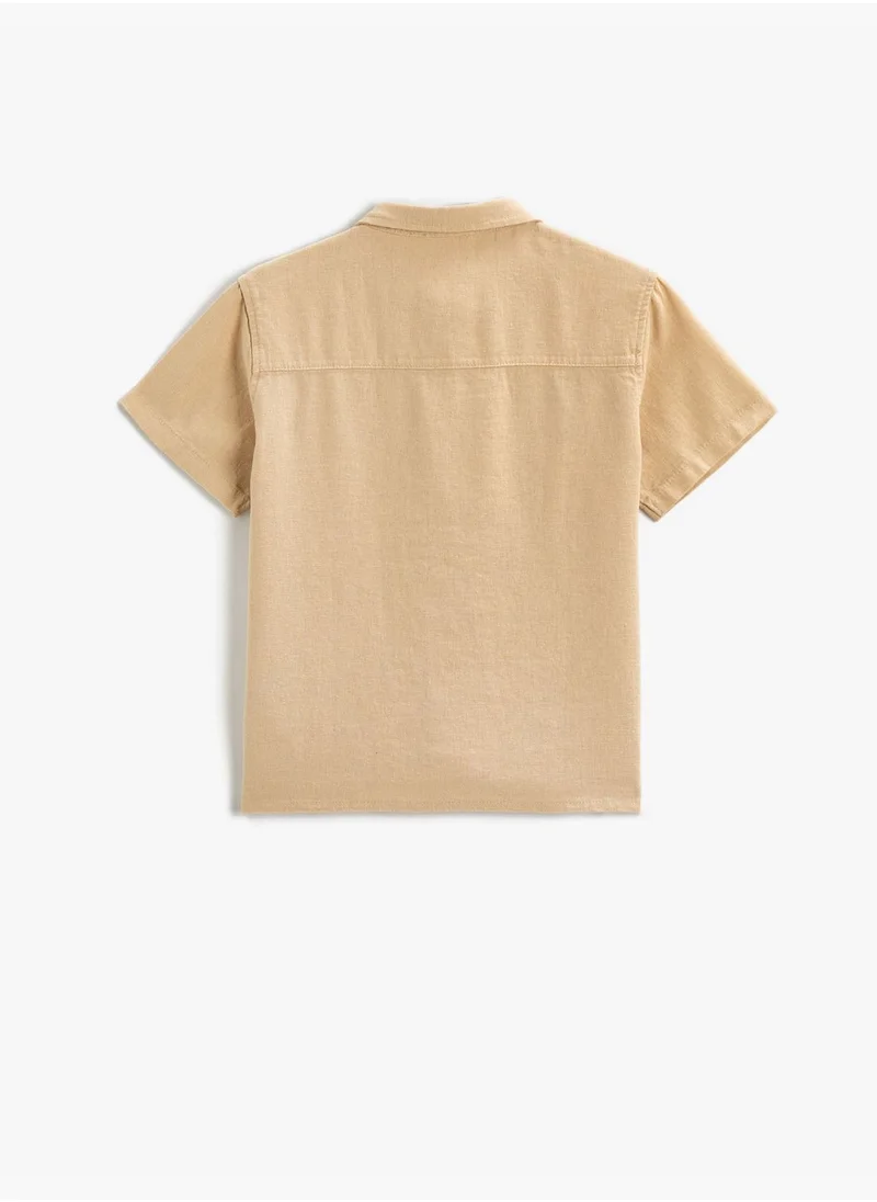 KOTON Linen Blend Shirt Short Sleeve