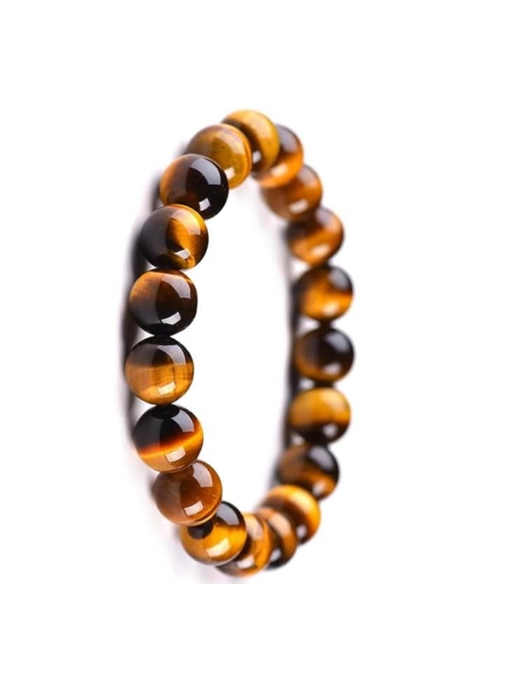 HADIGEMS 10mm High Quality Natural Tiger Eye Strech Bracelet - Image 2
