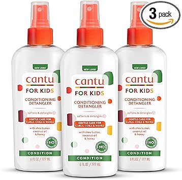 Cantu Care for Kids Paraben SulfateFree Conditioning Detangler with Shea Butter 6 fl oz Pack of 3 Packaging May Vary - Image 1