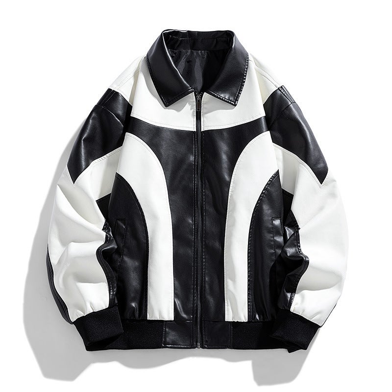 Men'S Leather Jacket New Men'S Jacket Pu Jacket Biker Clothing Leather Men - Image 1
