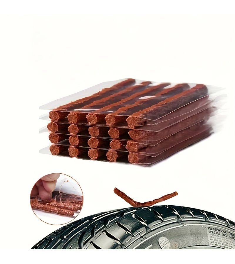 20 Pieces Car Motorcycle Cold Repair Rubber Tire Patch Strips Plug Puncture Repair Tools - Image 2