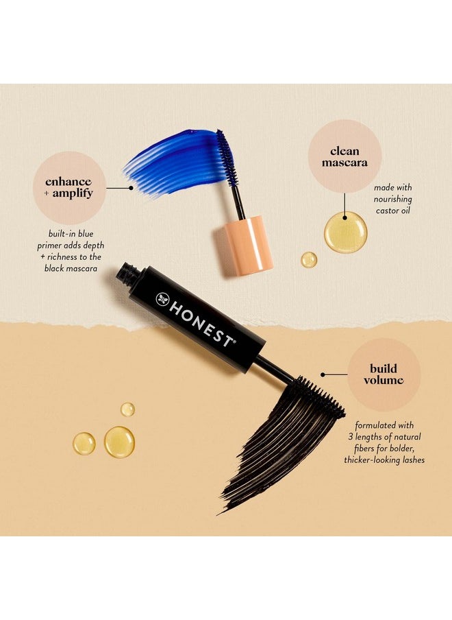 Honest Beauty 2In1 Extreme Volume Clean Mascara + Bold Lash Primer With Castor Oil ; Maximum Volume + Curl ; Vegan + Cruelty Free ; Black, .27 Fl Oz  - Image 3