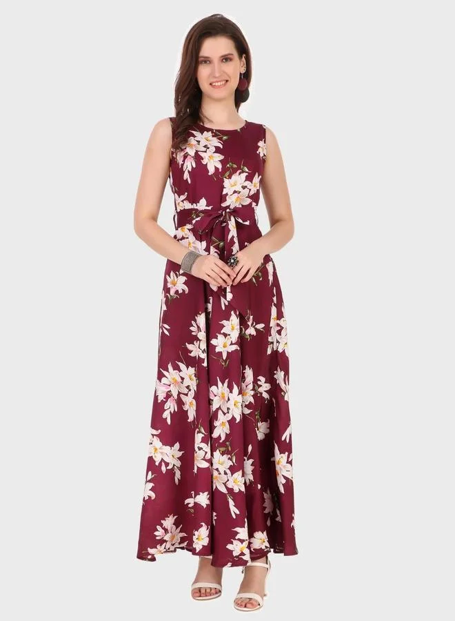 House Of Raeli Floral A-Line Sleeveless Maxi Dress