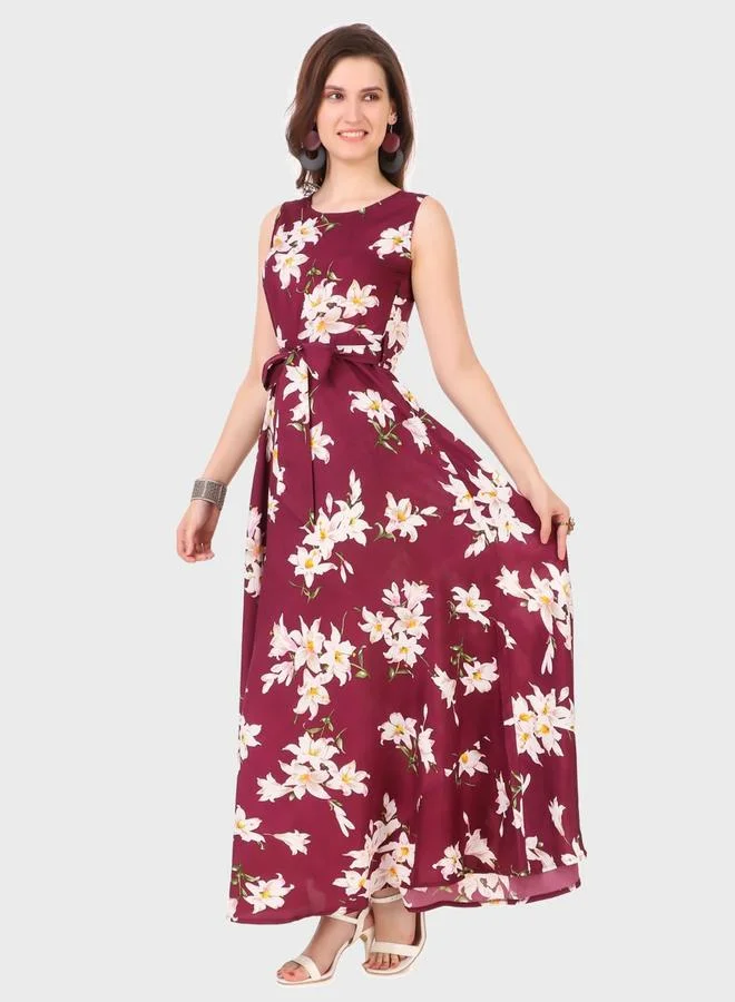 House Of Raeli Floral A-Line Sleeveless Maxi Dress