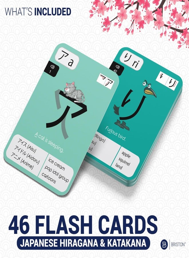 بريستون بطاقات تعليمية لتعلم الهيراجانا والكاتاكانا اليابانية - نظام كتابة مكون من 46 حرفًا - مجموعة موارد تعليمية لتعلم اللغة بأبجدية الحروف - للدراسة والذاكرة والرؤية - الصف أو التعليم المنزلي - Image 4