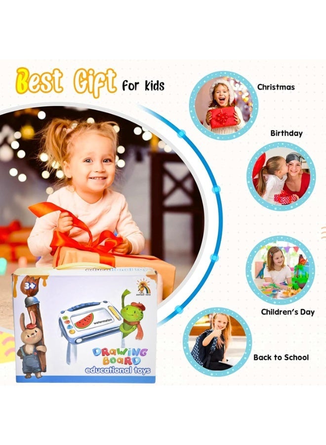 MAGIC VAULT Magnetic Drawing Board for Kids – Erasable Doodle Pad with 4 Color Zones & Stamps, Educational Sketch Board Learning Toy for Toddlers Ages 1–3 - Image 2