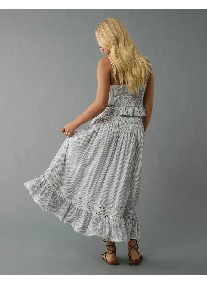 American Eagle AE High-Waisted Ruffle Maxi Skirt