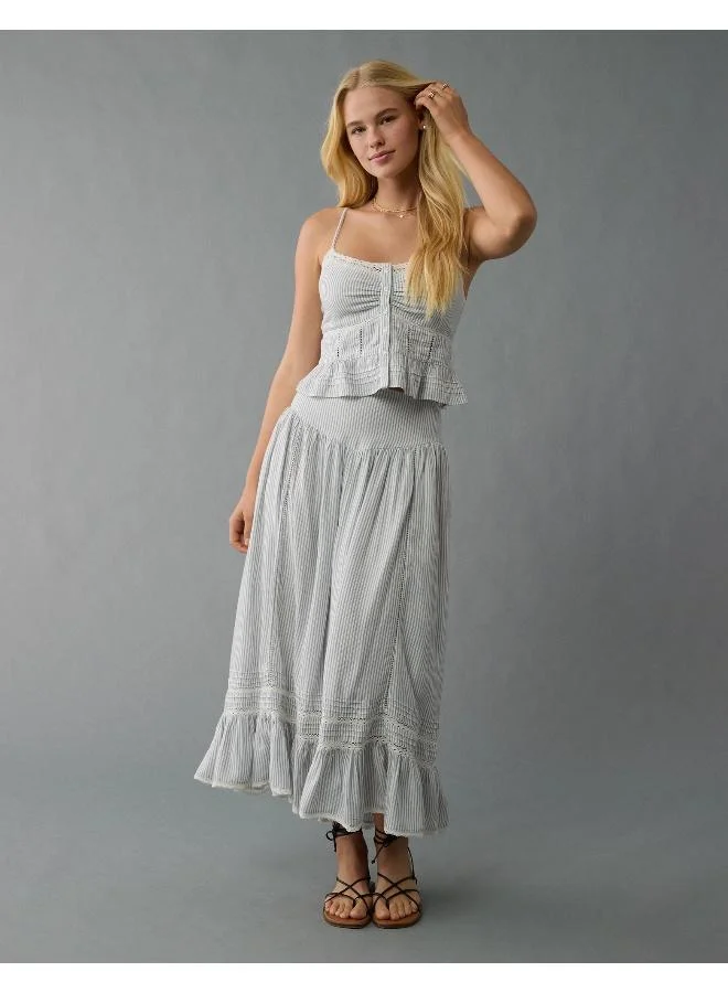 American Eagle AE High-Waisted Ruffle Maxi Skirt