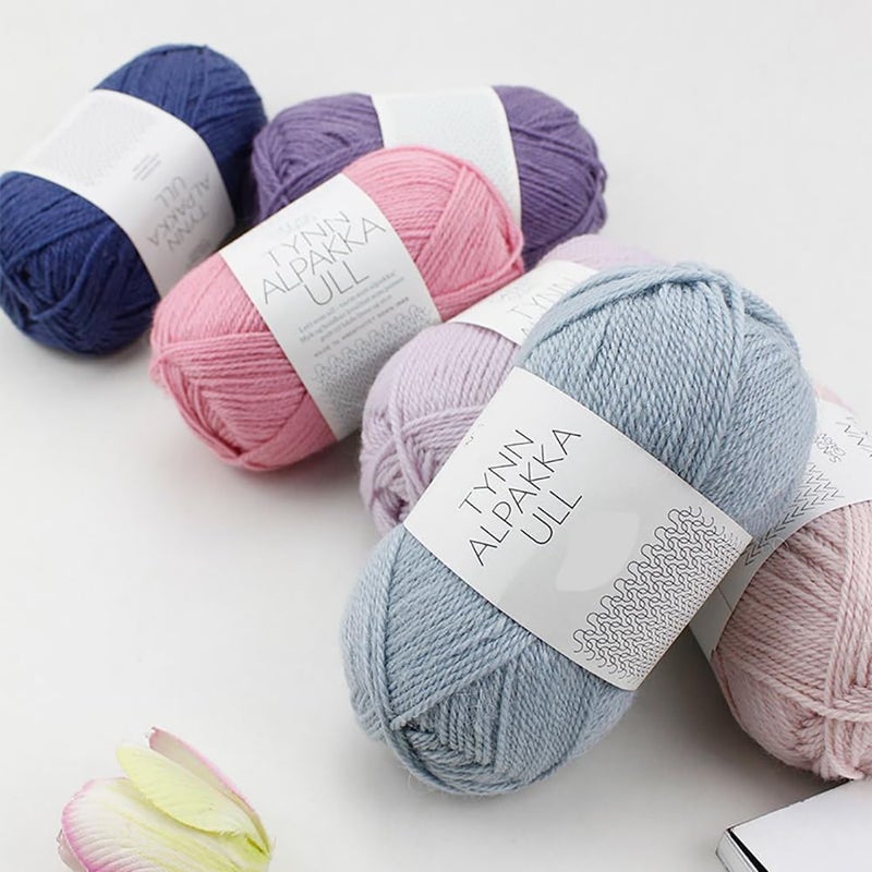 Yarn，crochet yarn cotton，ball of yarn，linen yarn，65% Alpaca 35% Wool Blend Yarn, Soft Light Elastic Medium Thick Warm Yarn for Hand Kniting&Crocheting Pullover Sweater Cardigan Hat Scarf(#6081) - Image 2