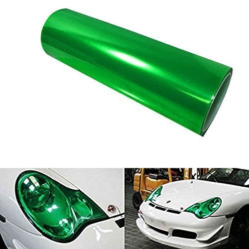 F & B LED LIGHTS 12 by 48 Inches Self Adhesive Headlight, Tail Lights, Fog Lights Tint Vinyl Film (12 X 48, Green) - Image 3