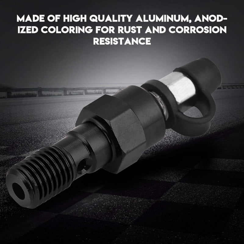 Aramox Banjo Bleed Screw Motorcycle Brake Caliper M10x1.0mm Master Cylinder Dust Cap Black - Image 2