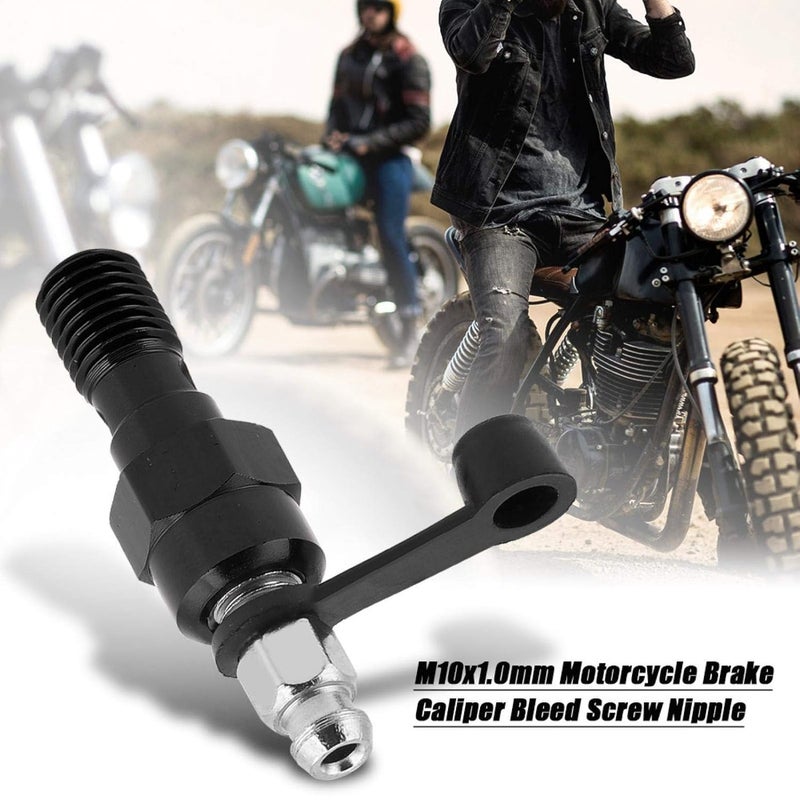 Aramox Banjo Bleed Screw Motorcycle Brake Caliper M10x1.0mm Master Cylinder Dust Cap Black - Image 3