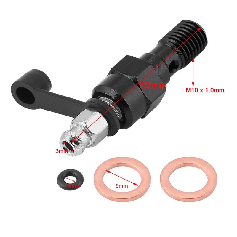 Aramox Banjo Bleed Screw Motorcycle Brake Caliper M10x1.0mm Master Cylinder Dust Cap Black - Image 4