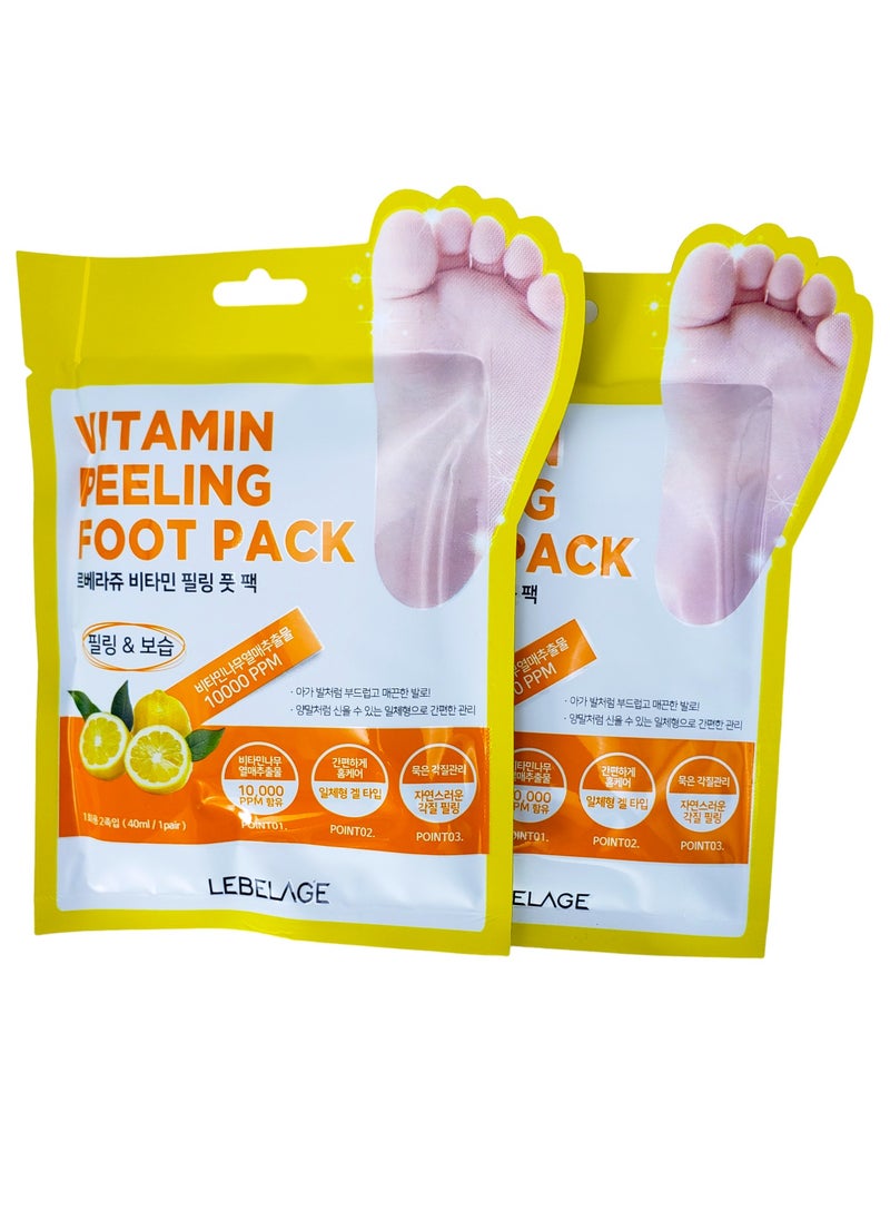 Lebelage Korean product LEBELAGE VITAMIN PEELING FOOT PACK Vitamin tree fruit extract 10000 PPM  - Image 2