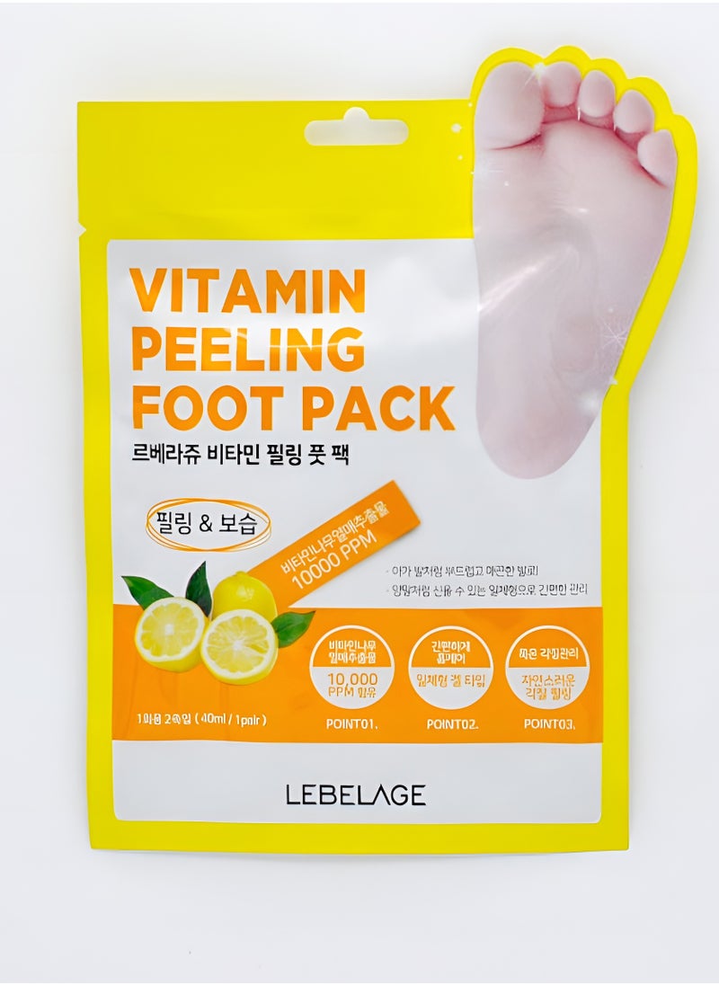Lebelage Korean product LEBELAGE VITAMIN PEELING FOOT PACK Vitamin tree fruit extract 10000 PPM  - Image 1