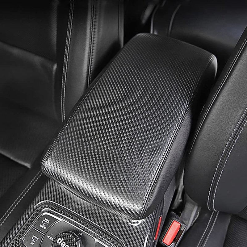 INTGET Car Center Console Armrest Cover for 20112020 2021 Jeep Grand Cherokee Accessories Arm Rest Box Pad Console Lid Protection Saver for Grand Cherokee Console CoverCarbon Fiber Texture