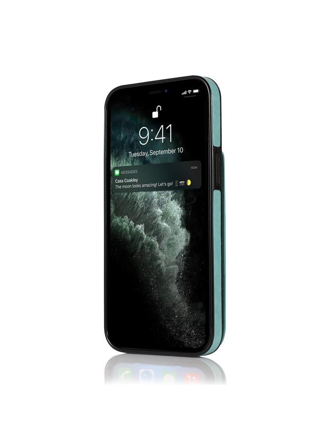 زبون جراب لهاتف iPhone 12 mini بلون سادة مصنوع من مادة البولي كربونات + TPU مع حامل وفتحات للبطاقات - Image 3