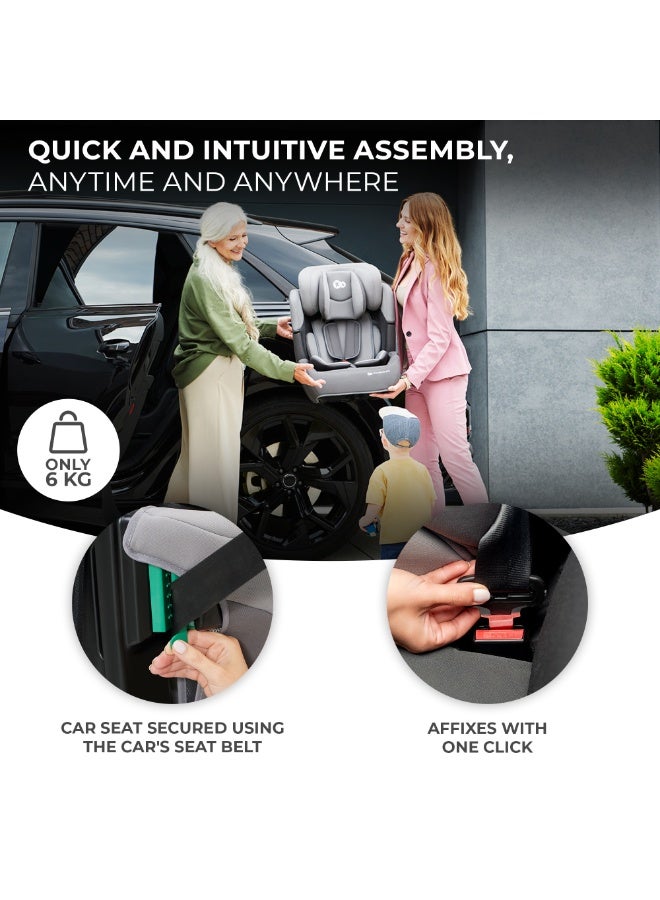 Kinderkraft COMFORT UP Car Seat, I-Size Booster Child Seat, with 5 Point Harness, Adjustable Headrest, for Toddlers, Infant, Group 1/2/3, 76-150 cm or less than 18 kg, GREY - Image 5